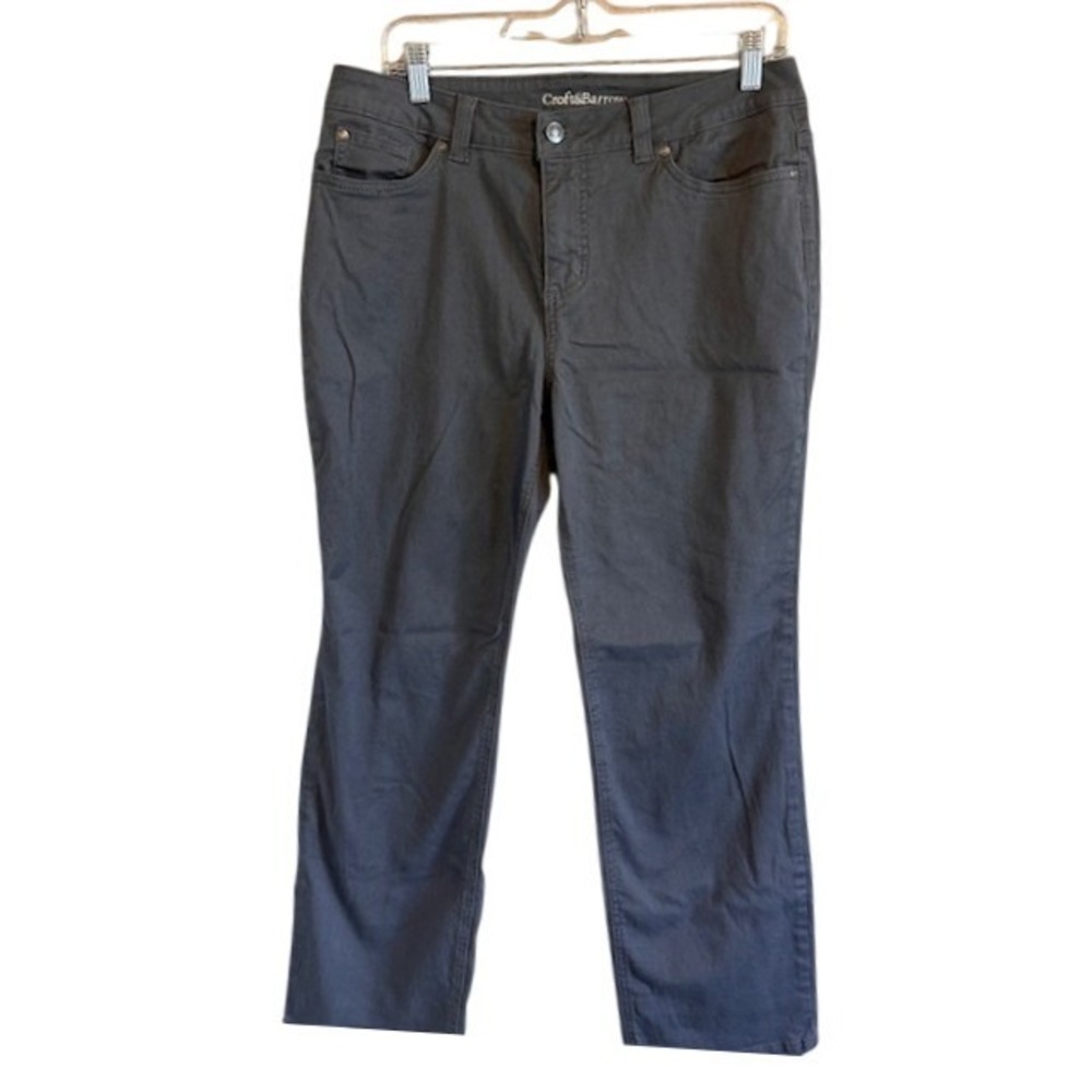 Croft & Barrow Women's Dark Gray Classic Fit Straight Leg Jeans 12 Short Stretch